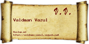 Valdman Vazul névjegykártya